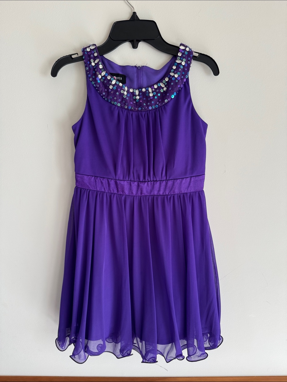 Amy Byer Purple Sequin Embellished Party Dress Girls Size 10